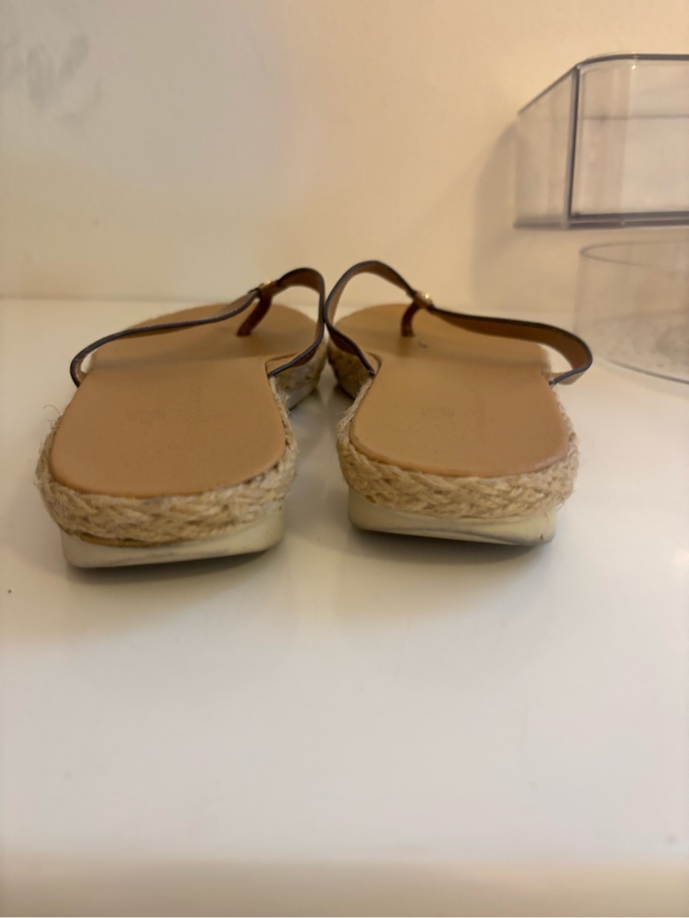 Women’s Brown Leather Espadrille Thong Sandals Tommy Bahamas - Picture 4 of 5